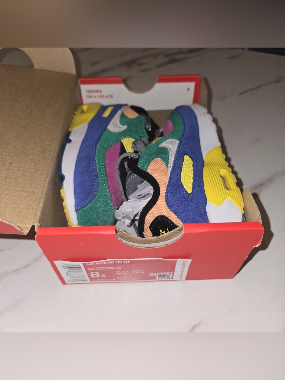 Nike Air Max 90 QS Viotech 2.0 Toddler Size 8C Lucid Green With Box
Description